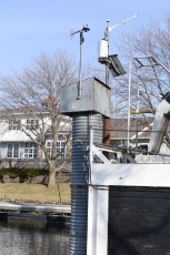 The U.S. Army Corps of Engineers water level gauge is mounted the end of one of the boat launch prongs in the Lake City Marina.